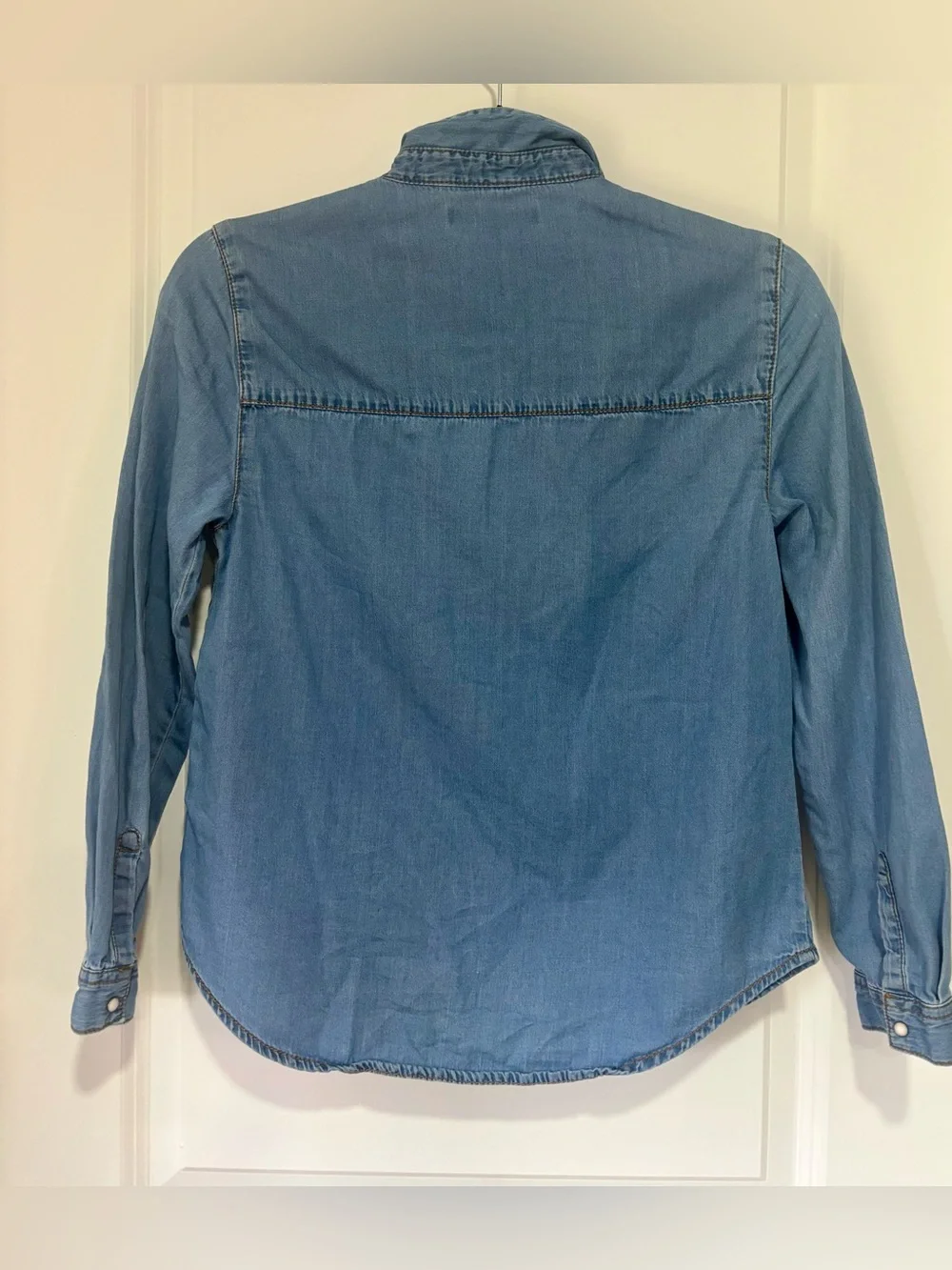 Zara Girls Long Sleeve Snap Front Denim Shirt Size 11/12